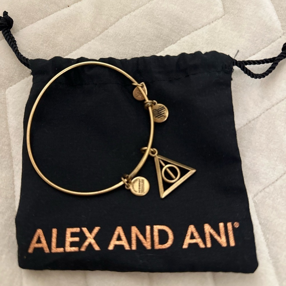 Alex and Ani Gold Harry Potter Deathly Hallows Charm Bracelet